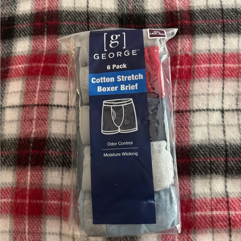 New George Men's Cotton Stretch Boxer Briefs - 6 Pack - Assorted Colors